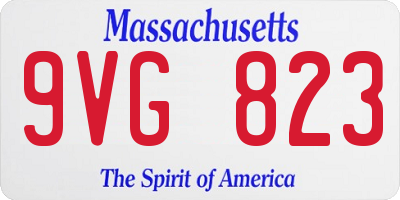 MA license plate 9VG823