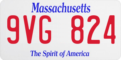 MA license plate 9VG824