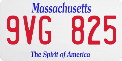 MA license plate 9VG825