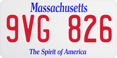 MA license plate 9VG826