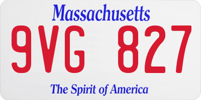 MA license plate 9VG827