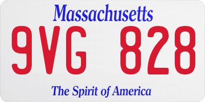 MA license plate 9VG828