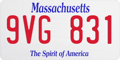 MA license plate 9VG831