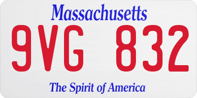 MA license plate 9VG832