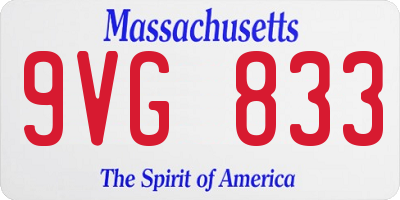 MA license plate 9VG833