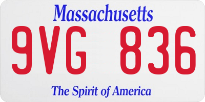 MA license plate 9VG836