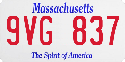 MA license plate 9VG837