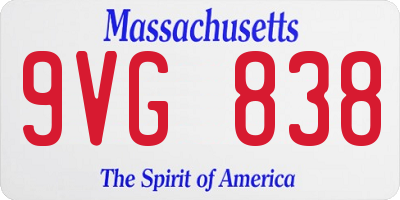 MA license plate 9VG838