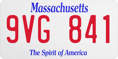 MA license plate 9VG841