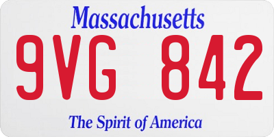 MA license plate 9VG842