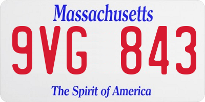 MA license plate 9VG843