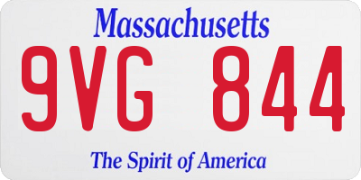 MA license plate 9VG844