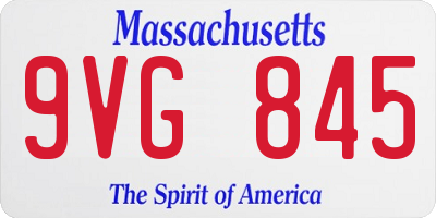 MA license plate 9VG845