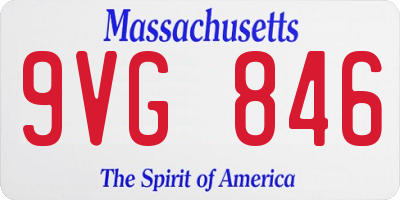 MA license plate 9VG846