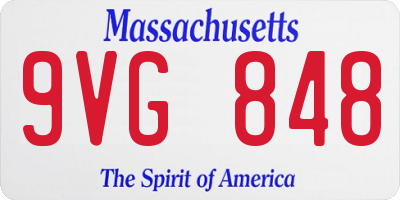 MA license plate 9VG848