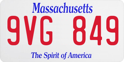 MA license plate 9VG849