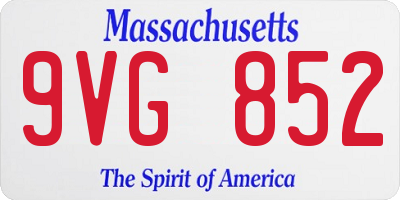 MA license plate 9VG852