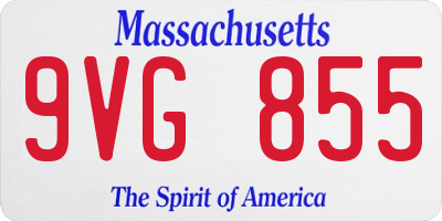 MA license plate 9VG855