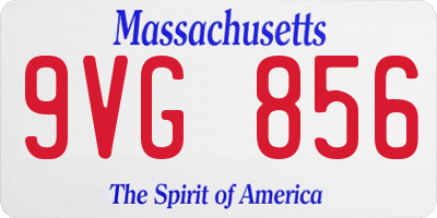 MA license plate 9VG856