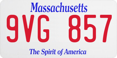 MA license plate 9VG857