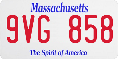 MA license plate 9VG858