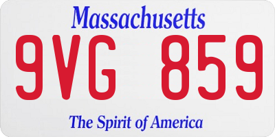 MA license plate 9VG859