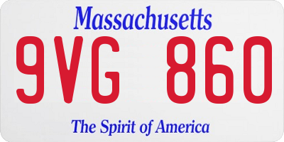MA license plate 9VG860