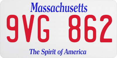 MA license plate 9VG862
