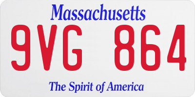 MA license plate 9VG864
