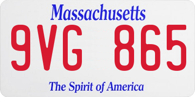 MA license plate 9VG865