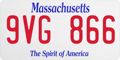 MA license plate 9VG866