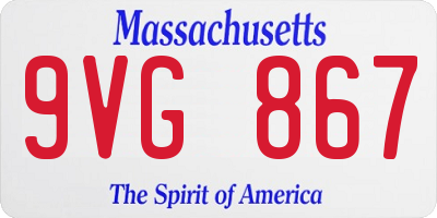 MA license plate 9VG867