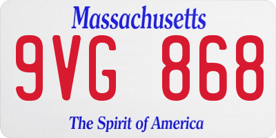 MA license plate 9VG868