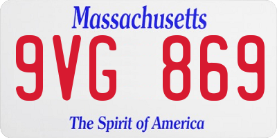 MA license plate 9VG869