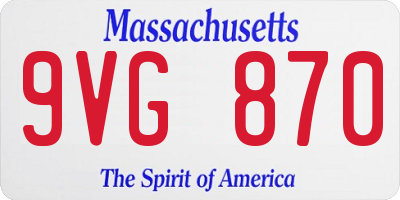 MA license plate 9VG870
