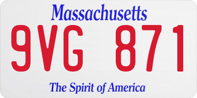 MA license plate 9VG871