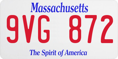 MA license plate 9VG872