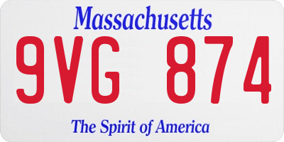 MA license plate 9VG874
