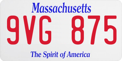 MA license plate 9VG875