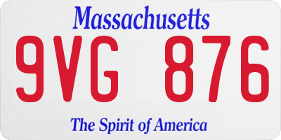 MA license plate 9VG876
