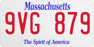 MA license plate 9VG879