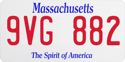 MA license plate 9VG882