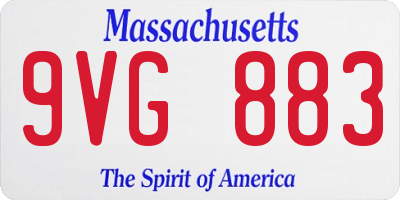 MA license plate 9VG883