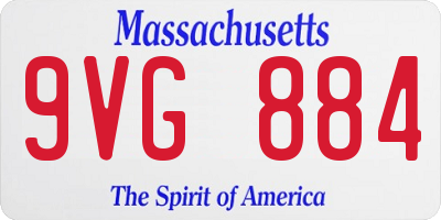 MA license plate 9VG884