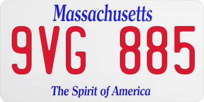 MA license plate 9VG885