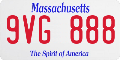 MA license plate 9VG888