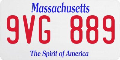 MA license plate 9VG889