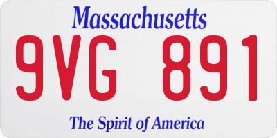 MA license plate 9VG891