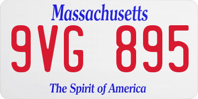 MA license plate 9VG895