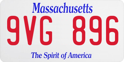 MA license plate 9VG896